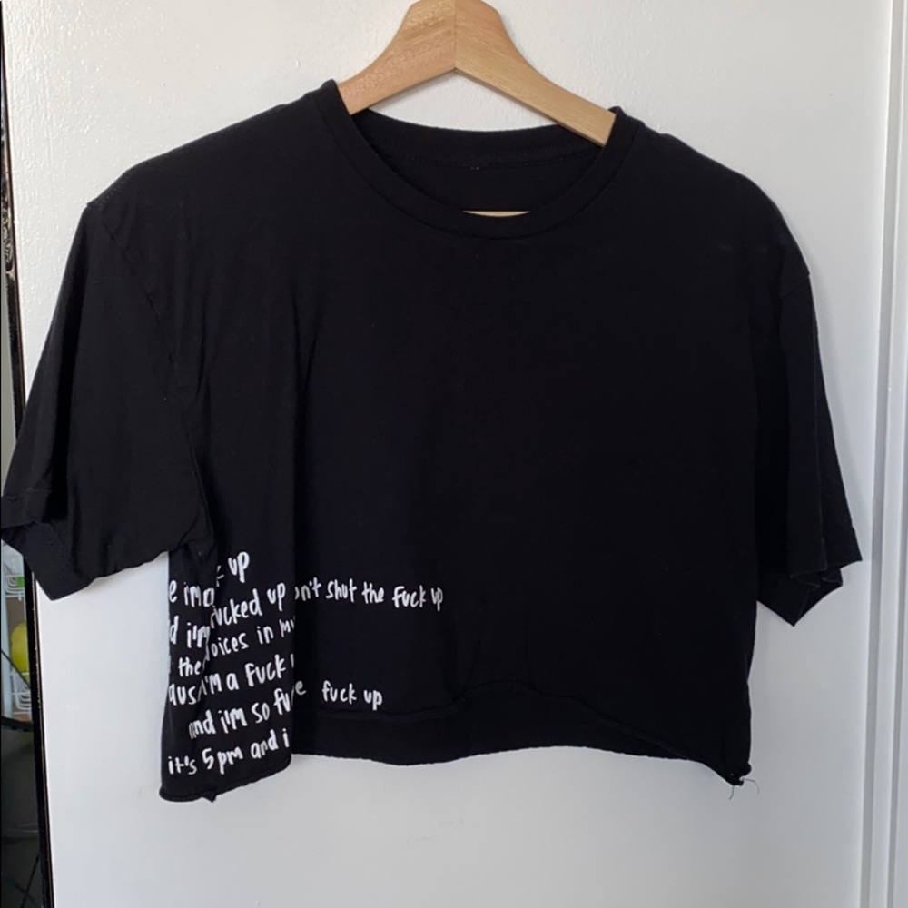 TANA Mongeau lyric cropped tee